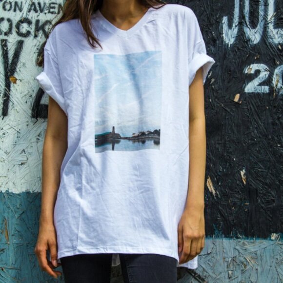 Graphic Tee Asbury Park NJ Beach Original Photo Ocean Grove Lake and Sky Large - Picture 2 of 14